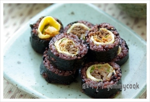 흑미김치김밥~~ 요리천사 레시피